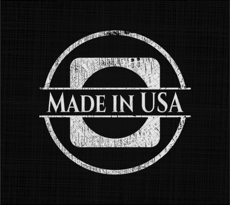 Made in USA chalkboard emblem written on a blackboard