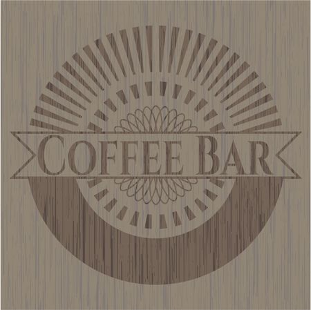 Coffee Bar vintage wooden emblem