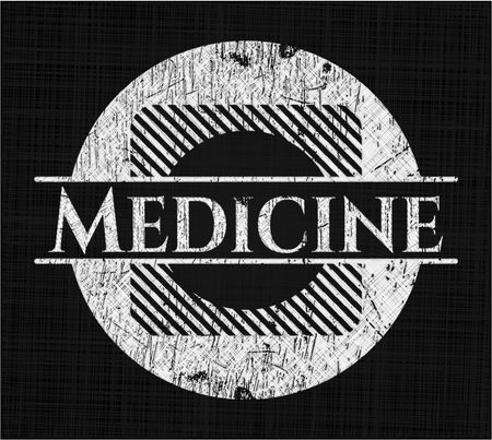 Medicine chalk emblem written on a blackboard
