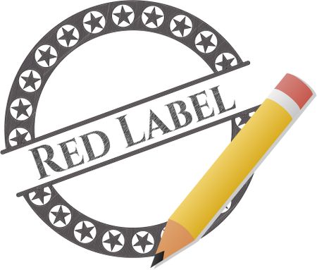 Red Label draw with pencil effect