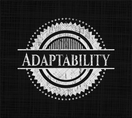 Adaptability chalkboard emblem on black board