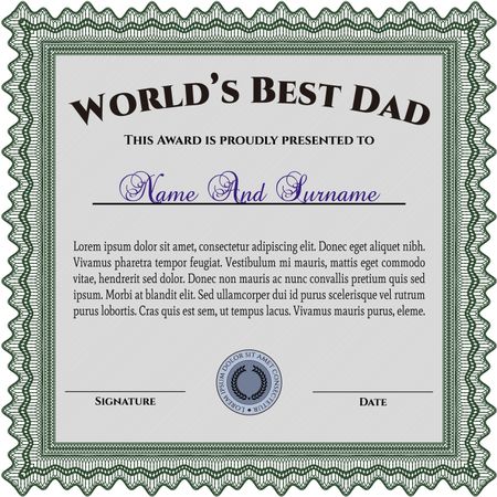 World's Best Father Award Template. With complex background. Excellent design. Customizable, Easy to edit and change colors. 