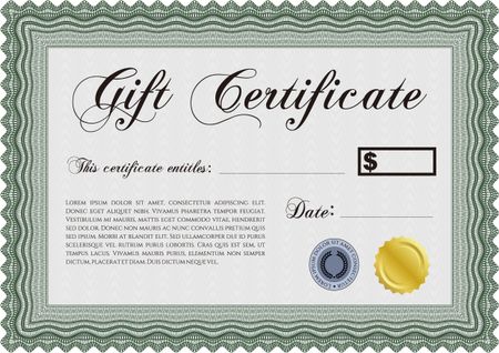 Modern gift certificate. With great quality guilloche pattern. Sophisticated design. 