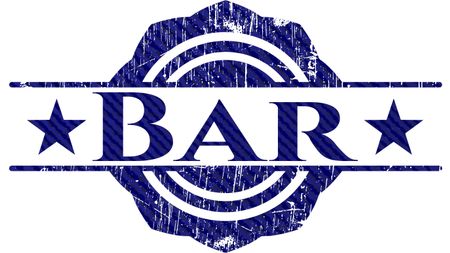 Bar emblem with denim high quality background