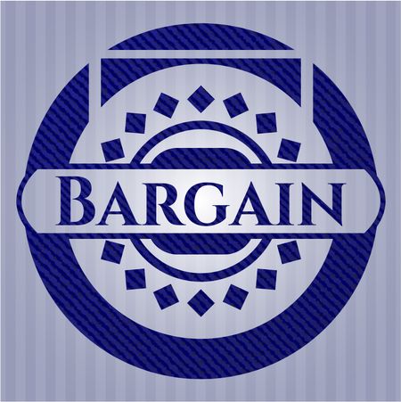 Bargain jean or denim emblem or badge background
