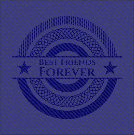 Best Friends Forever emblem with denim texture