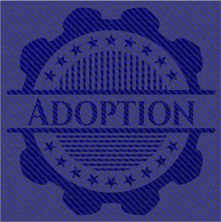Adoption jean or denim emblem or badge background