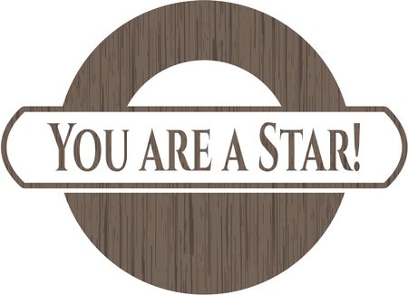 You are a Star! retro wood emblem