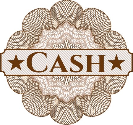 Cash written inside abstract linear rosette