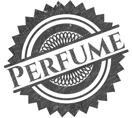 Perfume emblem with pencil effect
