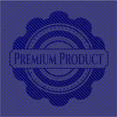 Premium Product emblem with jean background