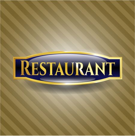 Restaurant golden emblem or badge