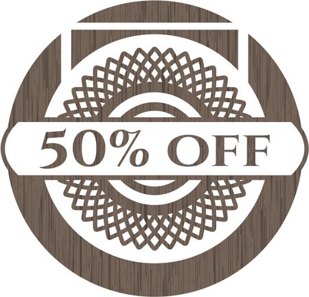 50% Off retro style wood emblem