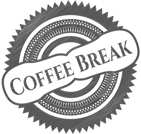 Coffee Break drawn with pencil strokes