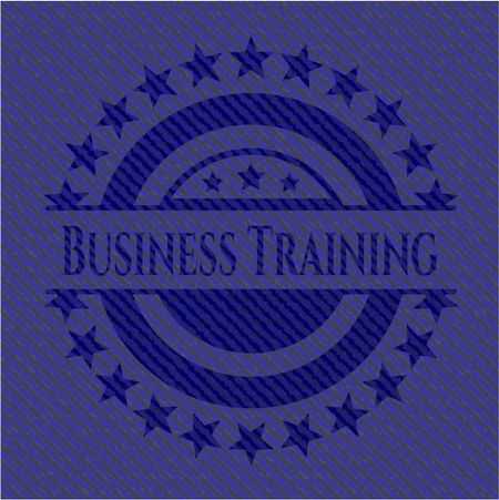 Business Training badge with jean texture