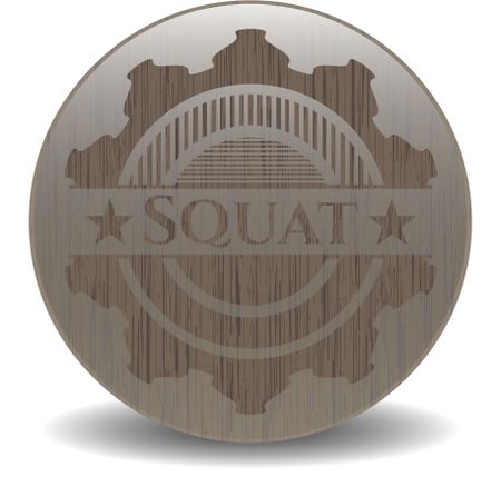 Squat vintage wooden emblem