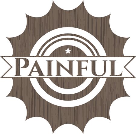 Painful vintage wood emblem
