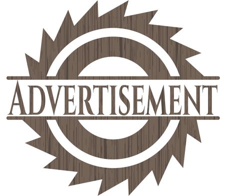 Advertisement vintage wood emblem