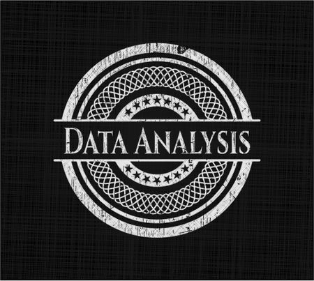 Data Analysis chalkboard emblem on black board
