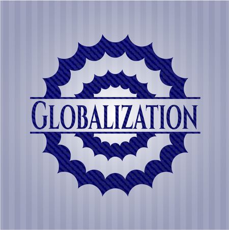 Globalization badge with jean texture