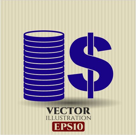 stack of coins icon vector symbol flat eps jpg app