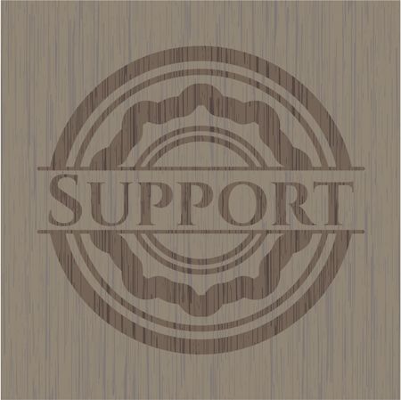 Support vintage wood emblem