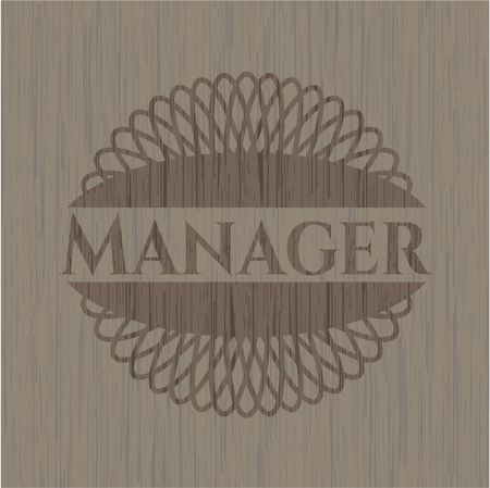 Manager vintage wooden emblem