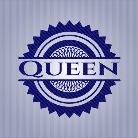Queen badge with jean texture