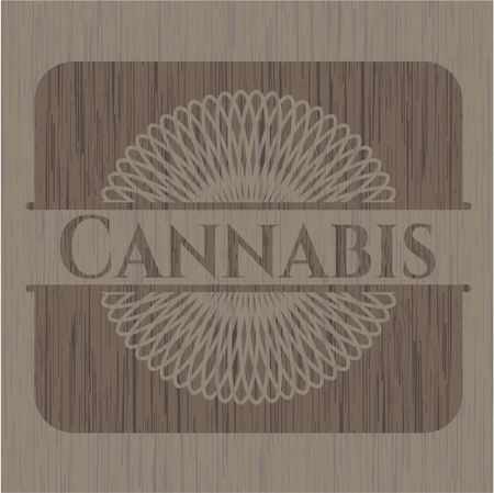 Cannabis wooden emblem