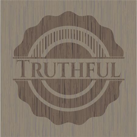Truthful wooden emblem