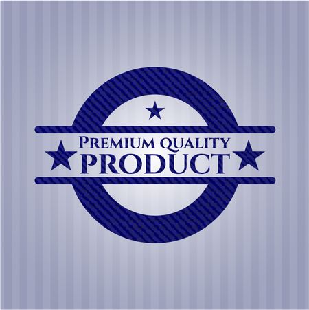 Premium Quality Product emblem with denim texture
