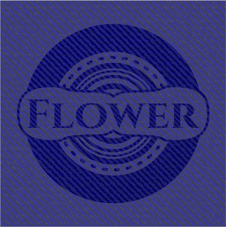 Flower badge with denim texture