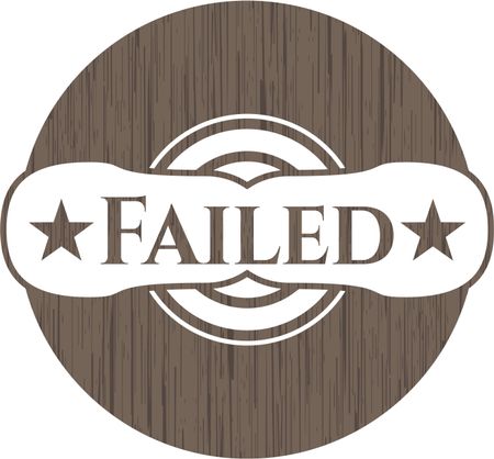 Failed vintage wooden emblem