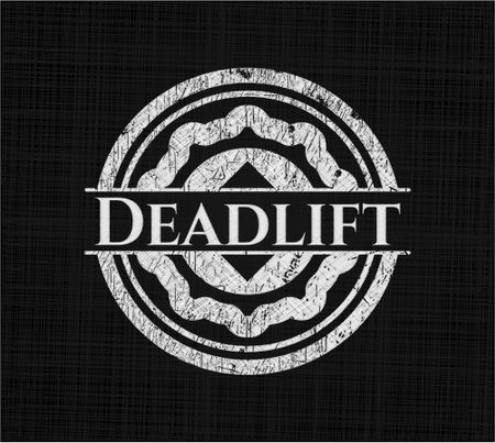 Deadlift chalk emblem written on a blackboard