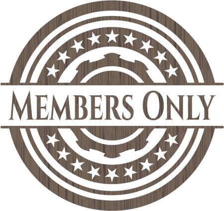Members Only wooden emblem