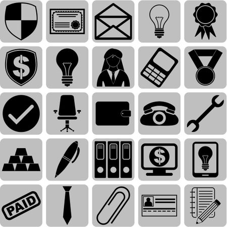 Set of 25 business icons. Set of web Icons.