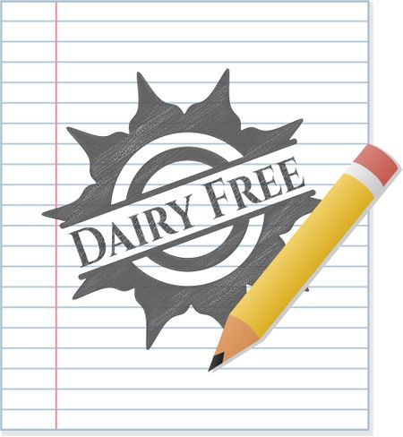 Dairy Free emblem draw with pencil effect