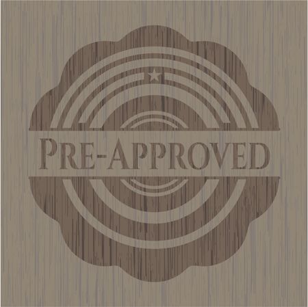 Pre-Approved vintage wooden emblem