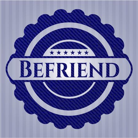 Befriend badge with denim background