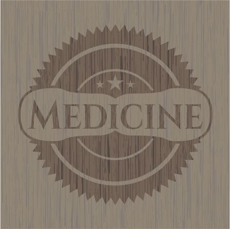 Medicine realistic wooden emblem