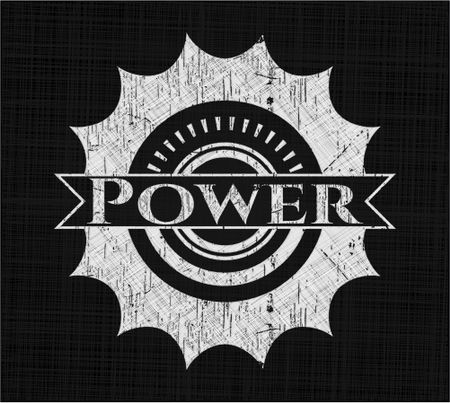 Power chalkboard emblem on black board