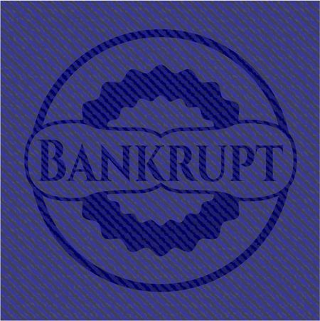 Bankrupt emblem with denim texture