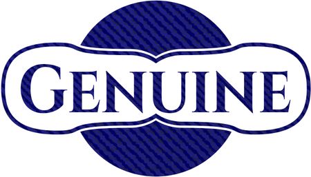 Genuine emblem with denim texture