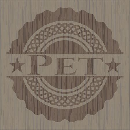 Pet vintage wood emblem