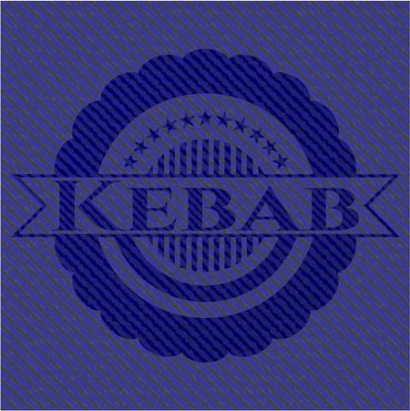 Kebab badge with jean texture