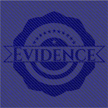 Evidence badge with jean texture
