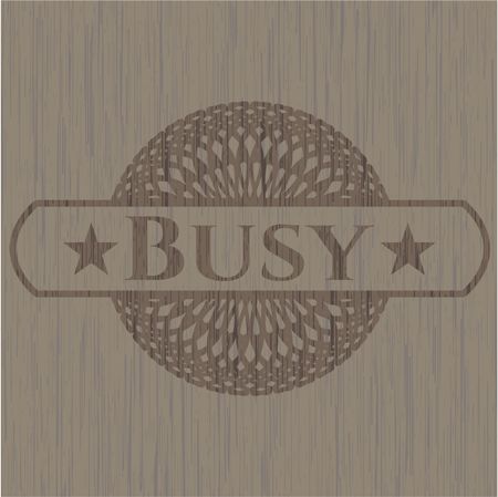 Busy wood emblem. Vintage.