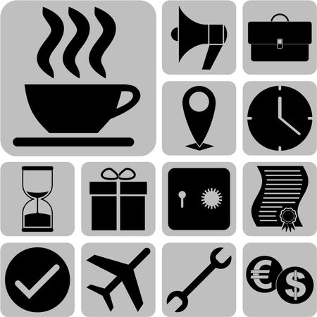 13 icon set. business Icons. Universal and Standard Icons.