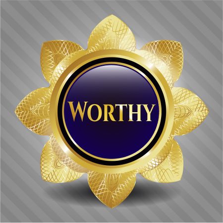 Worthy gold badge or emblem