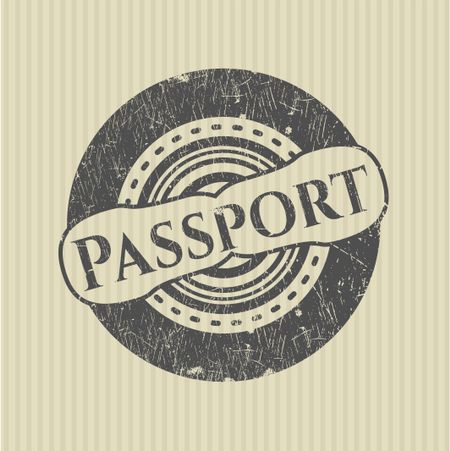 Passport rubber grunge stamp